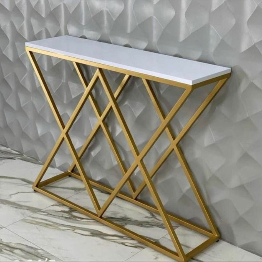 Luxury Gold Geometric Console Table