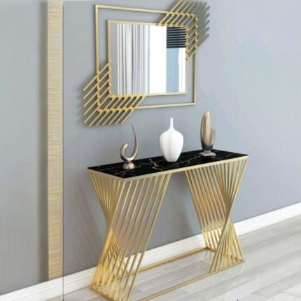 Luxury Gold Metal Console Table