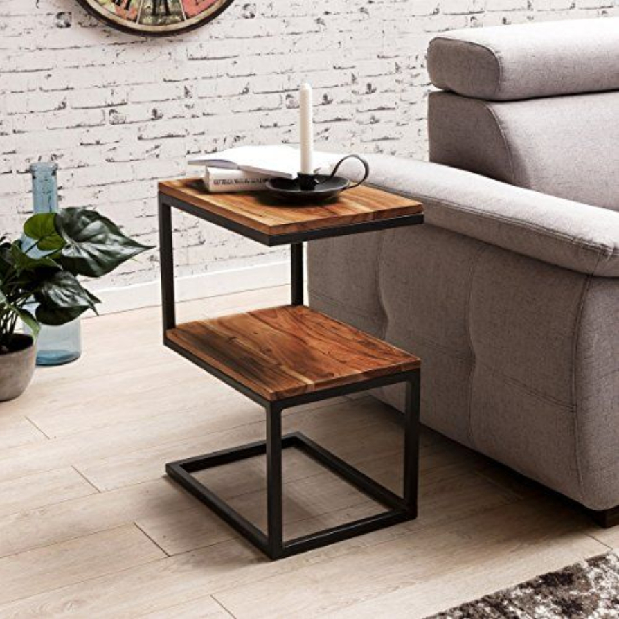 Modern Industrial C-Shape Side Table